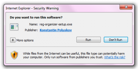 Run the downloaded installation pack of Reg Organizer Run the downloaded installation pack of Reg Organizer