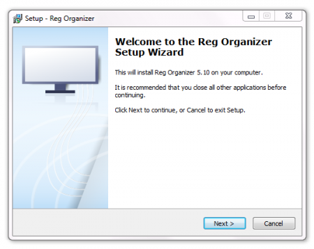 Installing Reg Organizer, first step Installing Reg Organizer, first step