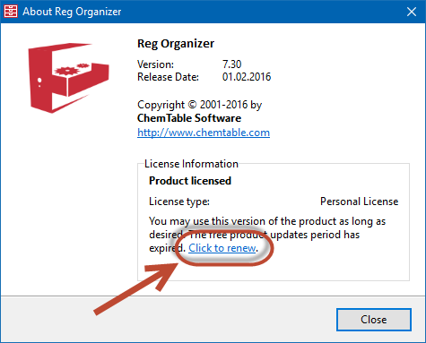 Reg Organizer About Box