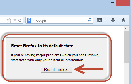 Firefox Settings Reset